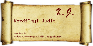 Korányi Judit névjegykártya