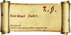 Korányi Judit névjegykártya